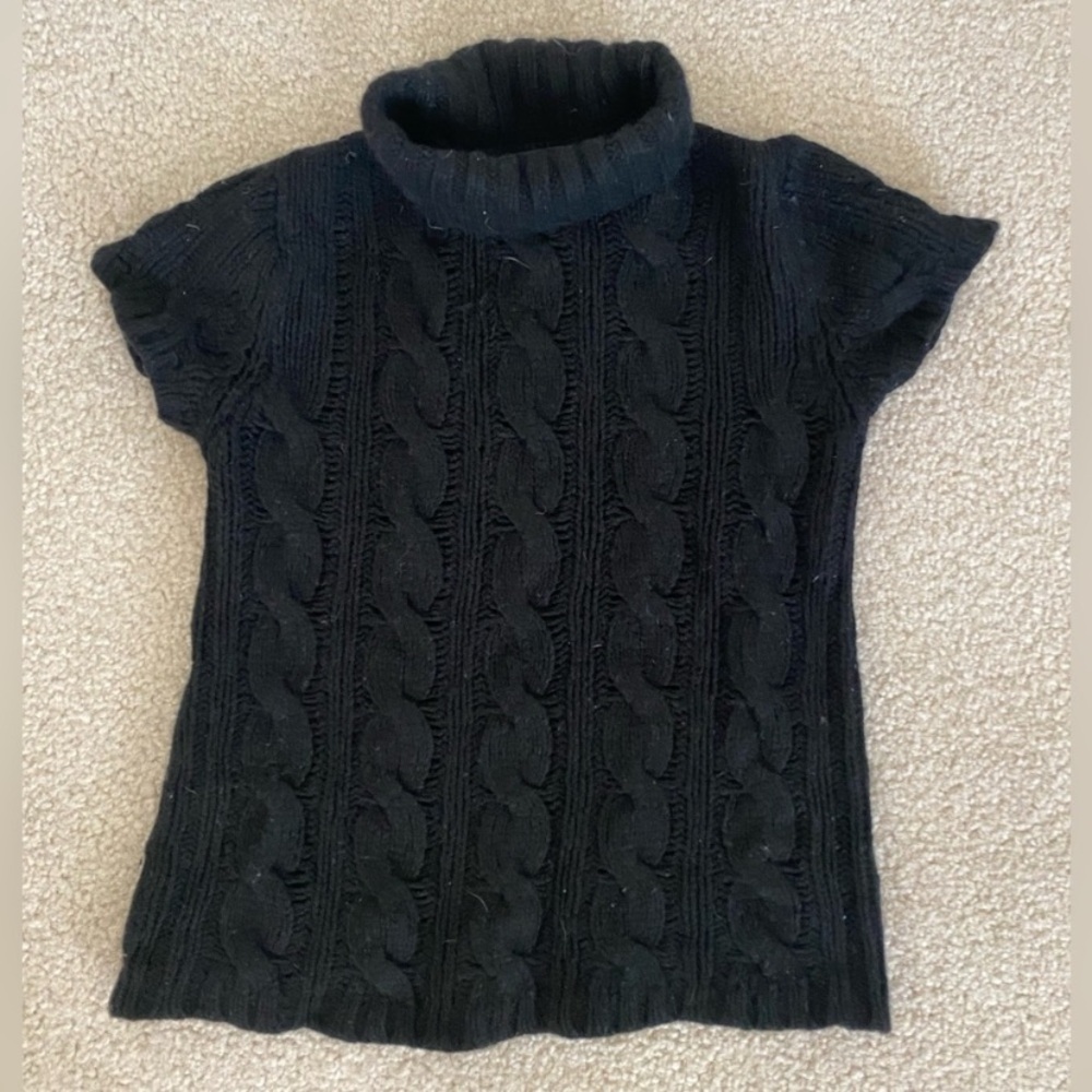 Banana Republic Black Short Sleeve Tee with Textured Knit